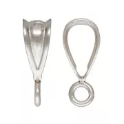 Attache pendentif - bélière travaillé avec anneau ouvert 9.4 mm en Argent 925 x1