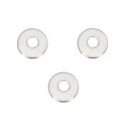 Perles rondelles Heishi - disques plats percés - 4 mm en Argent 925 x6