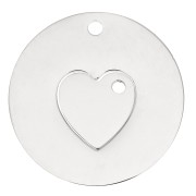 Pendentif coeur séparable original pour couple ou amis - Acier inoxydable