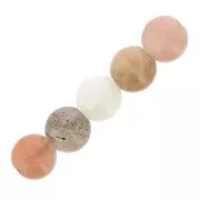 Perles rondes en pierre gemme 4 mm - Pierre de lune Mix Rose x20