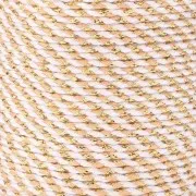 Blanc - Cordon en coton tressé et fil métallisé 1.5 mm - Blanc - Beige - Marron - Doré x1m Cordon en coton tressé et fil métallisé 1.5 mm - Blanc - Beige - Marron - Doré x1m