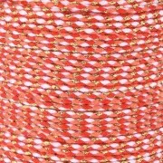 Blanc - Cordon en coton tressé et fil métallisé 1.5 mm - Blanc - Rouge - Corail - Doré x1m Cordon en coton tressé et fil métallisé 1.5 mm - Blanc - Rouge - Corail - Doré x1m