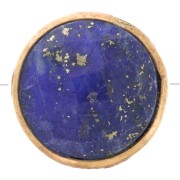 Perle ronde facettée 9 mm pierre gemme - Argent 925 Doré à l'Or fin - Lapis lazuli