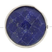 Perle ronde facettée 9 mm en pierre gemme - Argent 925 - Lapis lazuli x1
