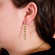 Boucles d'oreilles pendantes avec maille gourmette 46x6 mm - Doré x2