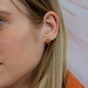 Boucles d'oreilles coeur 13x8 mm - Doré à l'or fin x2