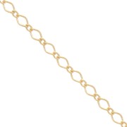 Chaîne maille Rombo alternée 2 mm - Gold filled (or laminé) x50cm