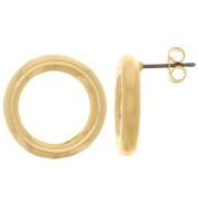 Boucles d'oreilles cercle évidé 19 mm - Doré à l'or fin x2