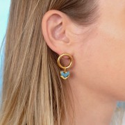 Boucles d'oreilles cercle évidé 19 mm - Doré à l'or fin x2