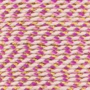 Rose - Cordon en coton tressé et fil métallisé 1.5mm Rose clair - Prune - Rose - Doré x1m Cordon en coton tressé et fil métallisé 1.5mm Rose clair - Prune - Rose - Doré x1m