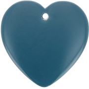 Paon - Pendentif coeur en résine opaque 36x36.5 mm - Bleu paon x1 Pendentif coeur en résine opaque 36x36.5 mm - Bleu paon x1