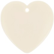 Ecru - Pendentif coeur en résine opaque 36x36.5 mm - Ecru x1 Pendentif coeur en résine opaque 36x36.5 mm - Ecru x1