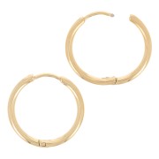 Créoles rondes 20 mm - Fil 2 mm - Acier Inoxydable 304L Doré x2