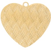 Pendentif coeur effet tressé 24x27 mm - Acier inoxydable 304L Doré x1