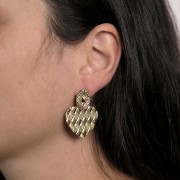 Pendentif coeur effet tressé 24x27 mm - Acier inoxydable 304L Doré x1