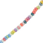 Perles Heishi rondelles en céramique 9x5 mm - Multicolore x28cm