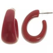 Boucles d'oreilles - Créoles larges 27 mm en résine opaque - Bordeaux x2 Créoles larges 27 mm en résine opaque - Bordeaux x2