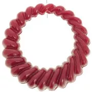 Pendentifs - Breloques - Pendentif rond évidé torsadé 29 mm en résine opaque - Bordeaux x1 Pendentif rond évidé torsadé 29 mm en résine opaque - Bordeaux x1