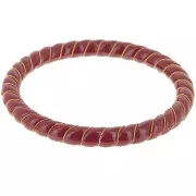 Bracelets - Bracelet jonc torsadé en résine opaque avec fil doré 64 mm - Bordeaux x1 Bracelet jonc torsadé en résine opaque avec fil doré 64 mm - Bordeaux x1
