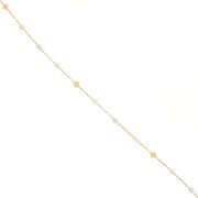 Chaîne perlée de perles aplaties facettées en verre 3x2 mm - Doré - Pastel x50cm