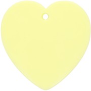 Jaune Pâle - Pendentif coeur en résine opaque 36x36.5 mm - Jaune pâle x1 Pendentif coeur en résine opaque 36x36.5 mm - Jaune pâle x1