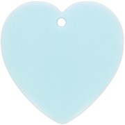 Bleu Pastel - Pendentif coeur en résine opaque 36x36.5 mm - Bleu pastel x1 Pendentif coeur en résine opaque 36x36.5 mm - Bleu pastel x1