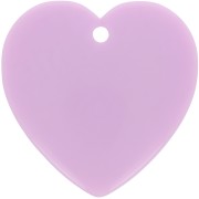 Violet clair - Pendentif coeur en résine opaque 36x36.5 mm - Violet clair x1 Pendentif coeur en résine opaque 36x36.5 mm - Violet clair x1