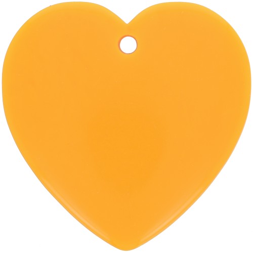 Pendentif coeur en résine opaque 36x36.5 mm - Mandarine x1