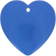 Bleu - Pendentif coeur en résine opaque 36x36.5 mm - Bleu x1 Pendentif coeur en résine opaque 36x36.5 mm - Bleu x1