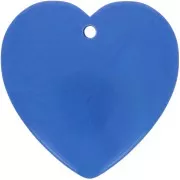 Pendentif coeur en résine opaque 36x36.5 mm - Bleu x1