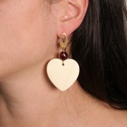 Pendentif coeur en résine opaque 36x36.5 mm - Bleu x1