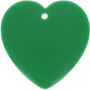 Vert Sapin - Pendentif coeur en résine opaque 36x36.5 mm - Vert sapin x1 Pendentif coeur en résine opaque 36x36.5 mm - Vert sapin x1