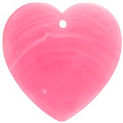 Rose vif - Pendentif coeur en résine opaque 36x36.5 mm - Rose vif marbré x1 Pendentif coeur en résine opaque 36x36.5 mm - Rose vif marbré x1