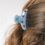 Pince à cheveux crocodile 42x79 mm en acrylique translucide - Bleu glacier x1