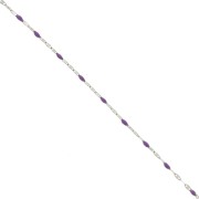 Chaîne maille Fantaisie et résine époxy 2 mm - Acier inoxydable 304 - Violet x1m