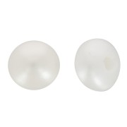 Perles d'eau douce semi-percées rondes aplaties 3.5 mm - Grade AAA - Blanc x2