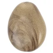 Bronze - Perle plate irrégulière en résine opaque 22x17 mm - Bronze marbré x1 Perle plate irrégulière en résine opaque 22x17 mm - Bronze marbré x1