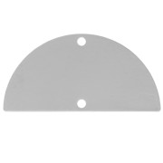 Accessoire de montage et tissage 2 trous demi-lune 30x15 mm - Argenté x1