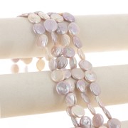 Perle d'eau douce irrégulière - palet rond 16.5 mm - Grade AA+ Rose nacré x1