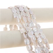 Perle d'eau douce rectangle irrégulière 20x15 mm - Grade AA Blanc irisé x1