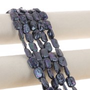 Perle d'eau douce rectangle irrégulière 18x14 mm teintée - Grade AA Noir nacré
