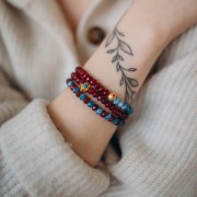 Perle tube travaillée 9x6 mm - Doré à l'or fin x1