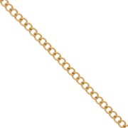 Chaîne maille Rombo striée 6 mm - Acier inoxydable 316L Doré x50cm