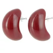 Boucles d'oreilles - Boucles d'oreille gouttes 28x16 mm en résine opaque - Bordeaux x2 Boucles d'oreille gouttes 28x16 mm en résine opaque - Bordeaux x2