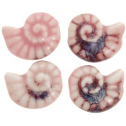 Perle coquillage 20x16 mm en céramique - Rose clair - Marbré violet x1