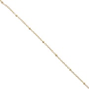 Chaîne maille Forçat limée 2.7mm avec perles aplaties Acier inox 304L Doré x99cm