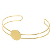 Bracelet plateau 7x165 mm pour cabochon rond 15 mm - Doré à l'or fin x1