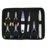 Kit de 5 mini pinces et 3 outils dans une trousse de rangement x1