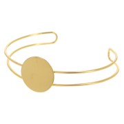 Bracelet plateau 9x165 mm pour cabochon rond 20 mm - Doré à l'or fin x1