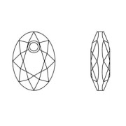 Pendentif Swarovski 6438 Elliptic Cut Pendant 9 mm - ReCreated Cool Blue x1